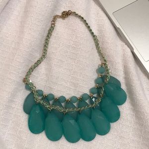 Teal + Gold Statement Necklace